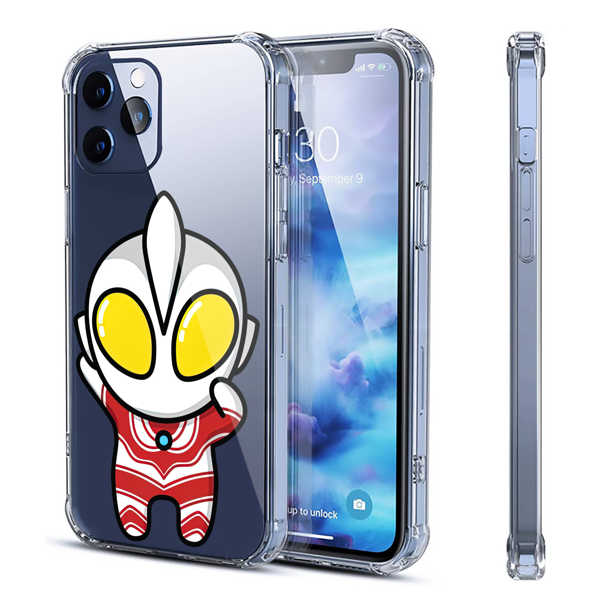 （画像用） ウルトラマン Ultraman 【iPhone 12シリーズ対応】透明スマホケース（クリアソフトケース）